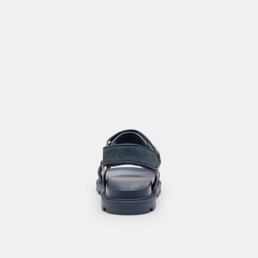 Women's Coach Brynn Sandal In Loved Denim Dark Indigo
