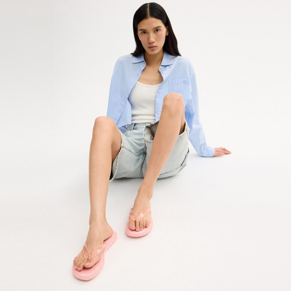Women's Coach Jelly Flip Flop In Signature Candy Pink