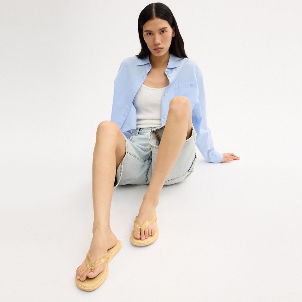 Women's Coach Jelly Flip Flop In Signature Vanilla
