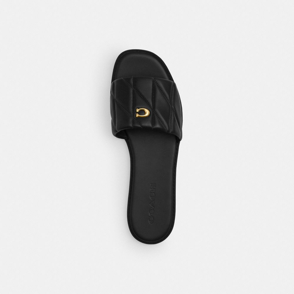 Women's Coach Holly Sandal With Quilting Black