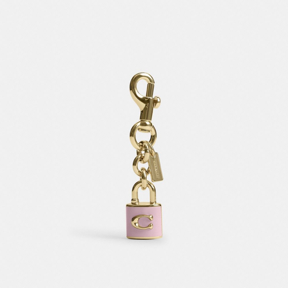 Coach Lock Bag Charm Gold Carnation
