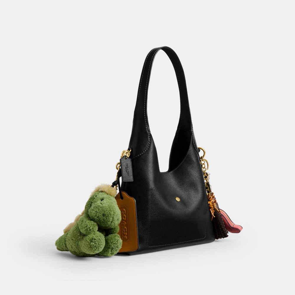 Coach Rexy 10th Birthday Brooklyn Shoulder Bag 28 With Charms Brass Black