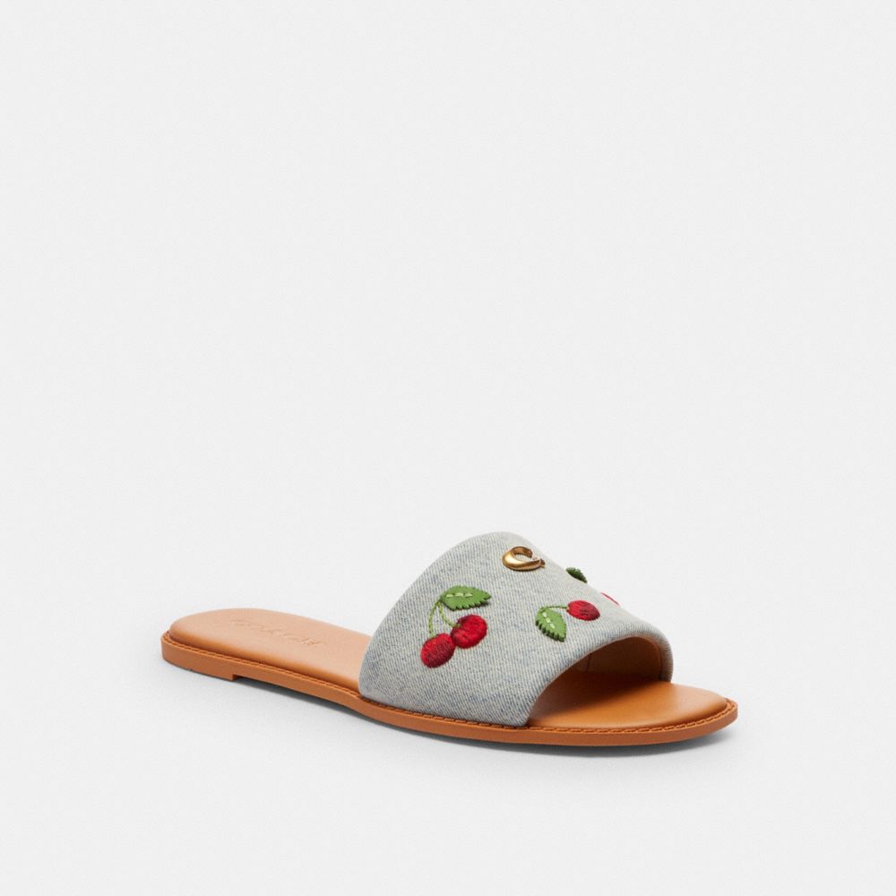 Women's Coach Holly Sandal With Cherries Denim Multi