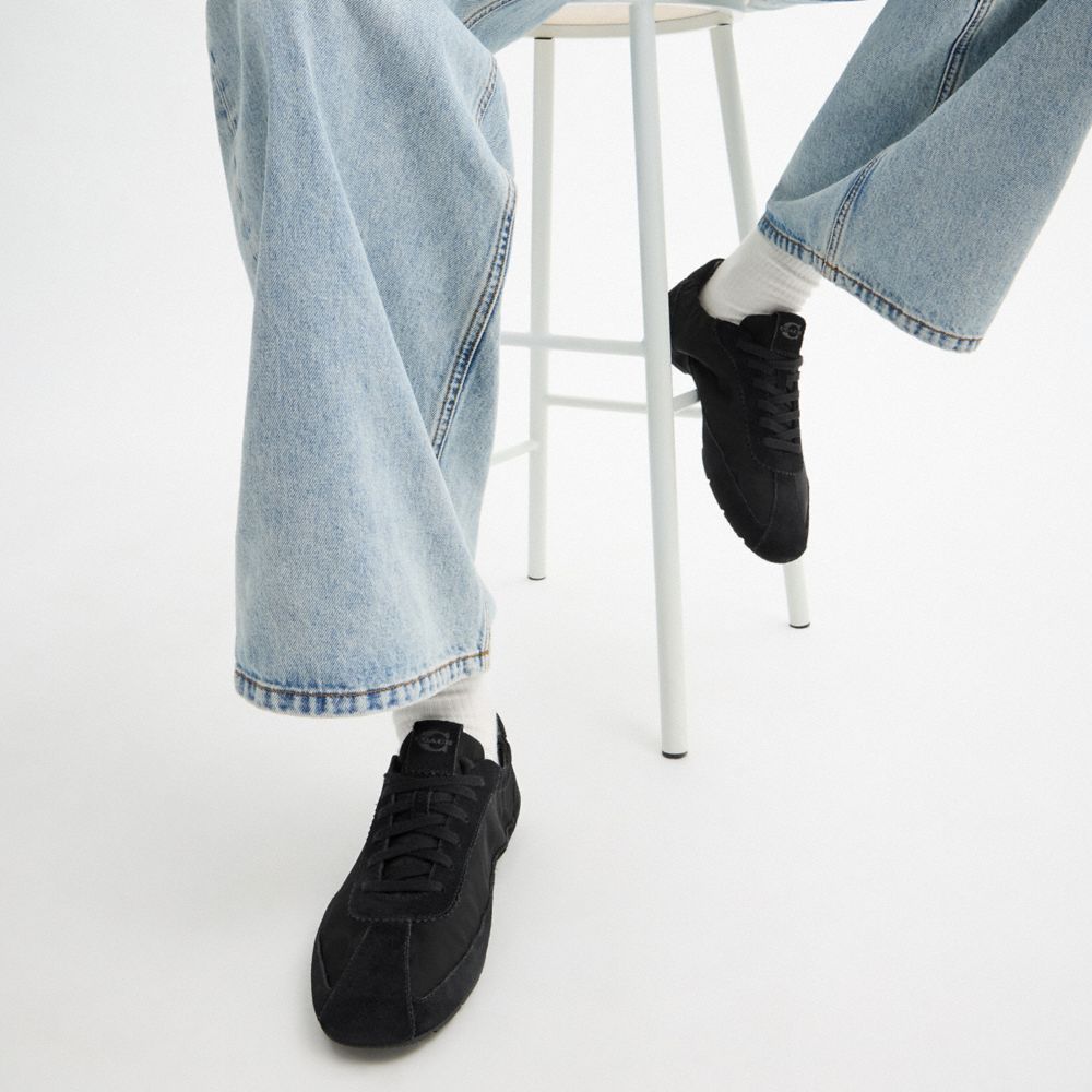 Men's Coach Soft Sneaker In Signature Nylon Black