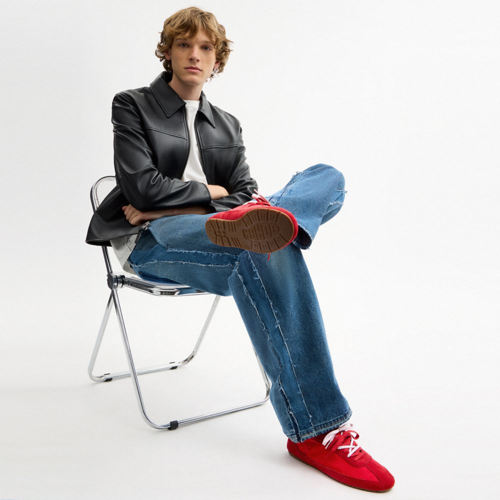 Men's Coach Soft Sneaker In Signature Nylon Poppy