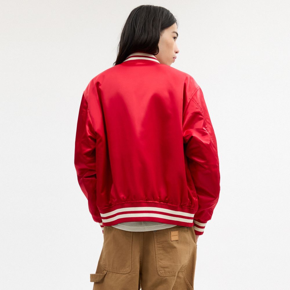 Coach Reversible Souvenir Jacket Red Multi