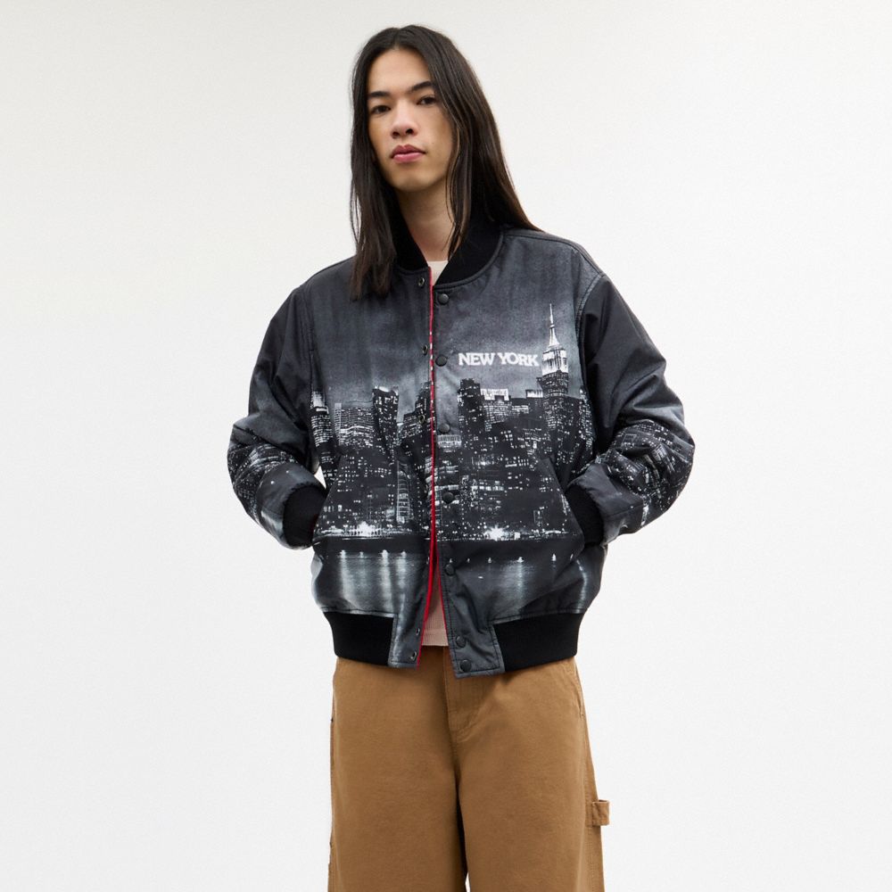 Coach Reversible Souvenir Jacket Red Multi