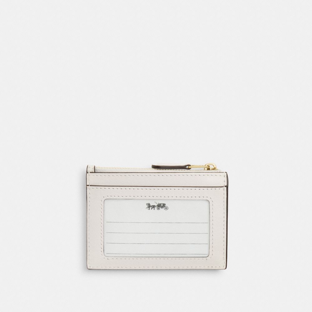 Coach Mini Skinny Id Case With Quilting Gold/Chalk
