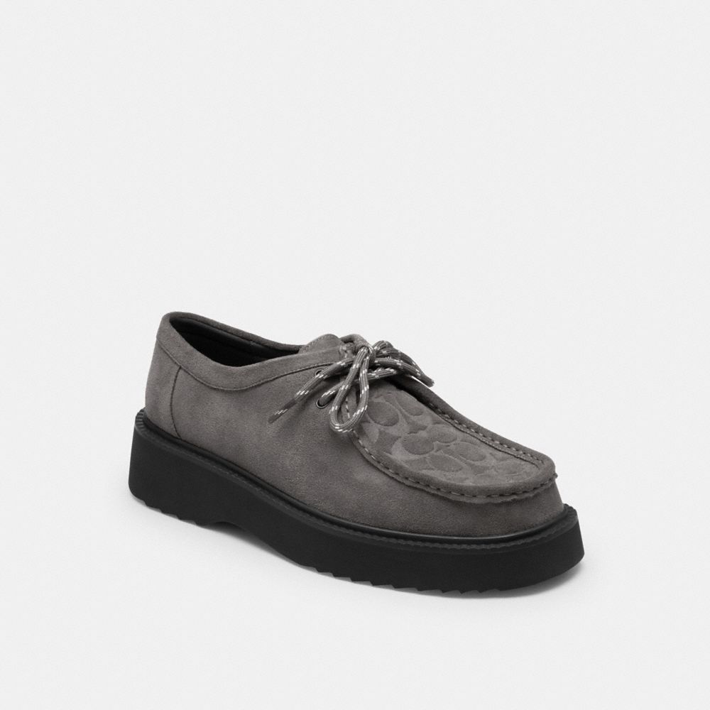 Men's Coach Chukka Boot In Signature Suede Charcoal Black