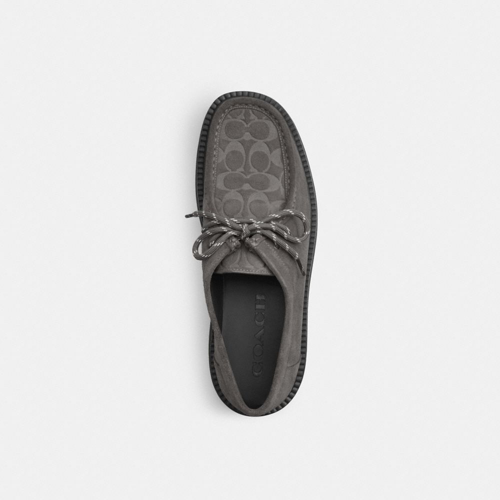 Men's Coach Chukka Boot In Signature Suede Charcoal Black