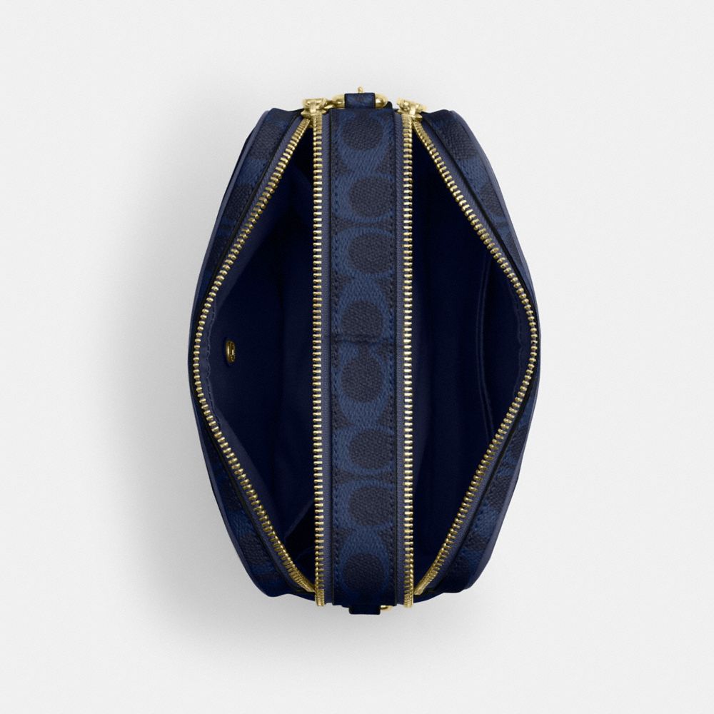 Coach Carey Crossbody Bag In Signature Canvas Gold/Navy