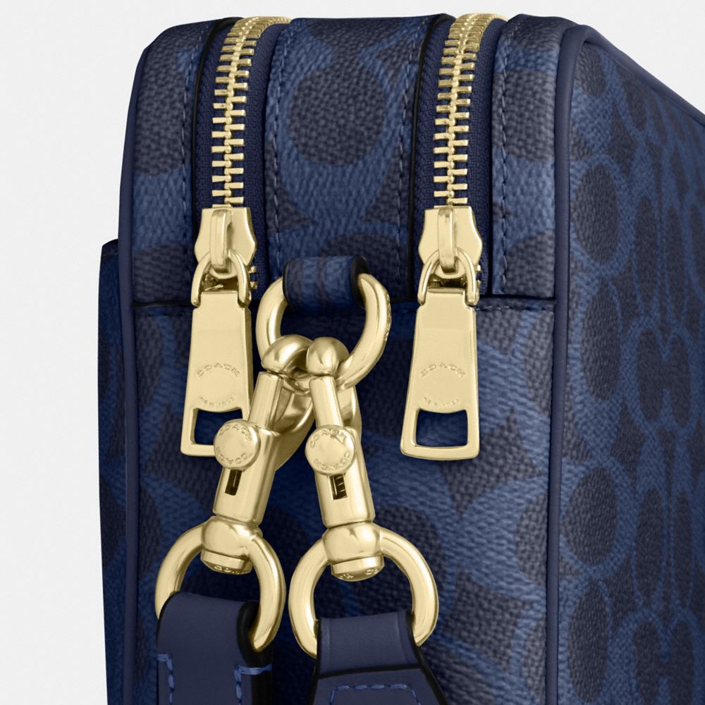 Coach Carey Crossbody Bag In Signature Canvas Gold/Navy