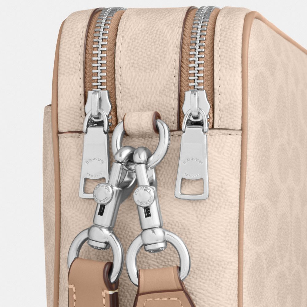 Coach Carey Crossbody Bag In Signature Canvas Silver Sand Taupe