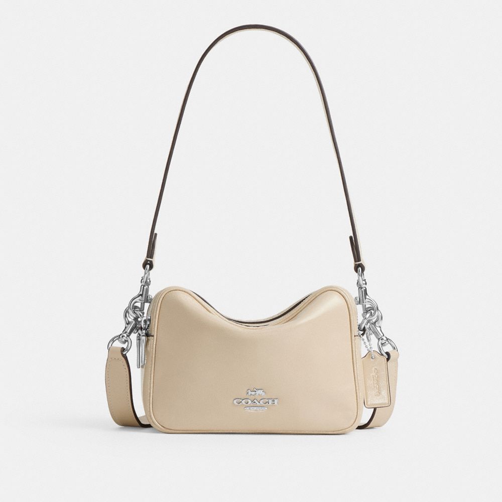 Coach Mini Carey Crossbody Bag Silver Ivory