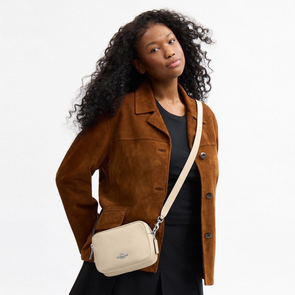 Coach Mini Carey Crossbody Bag Silver Ivory, detail 3