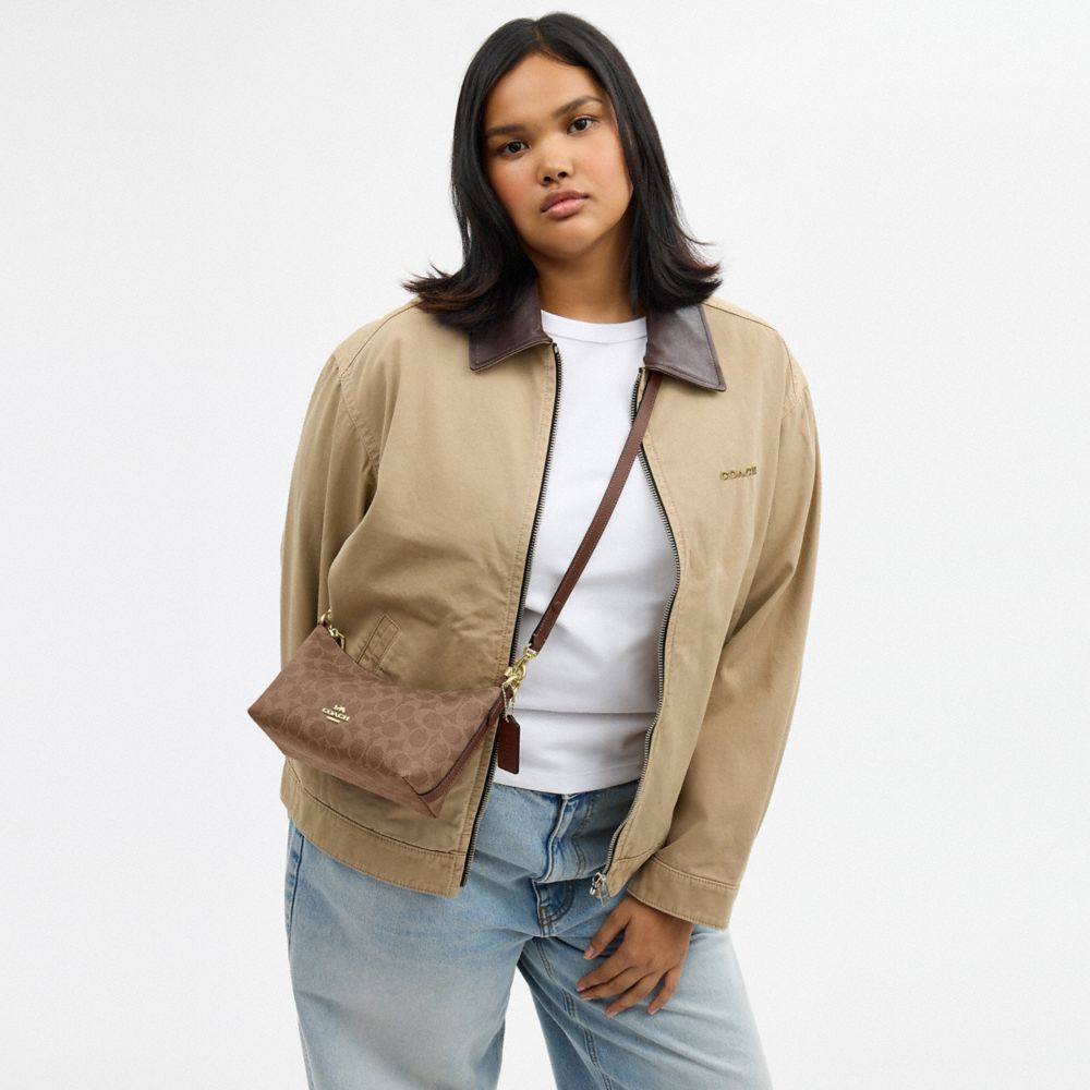 Coach Caitlin Shoulder Bag In Signature Canvas Gold Tan Brown