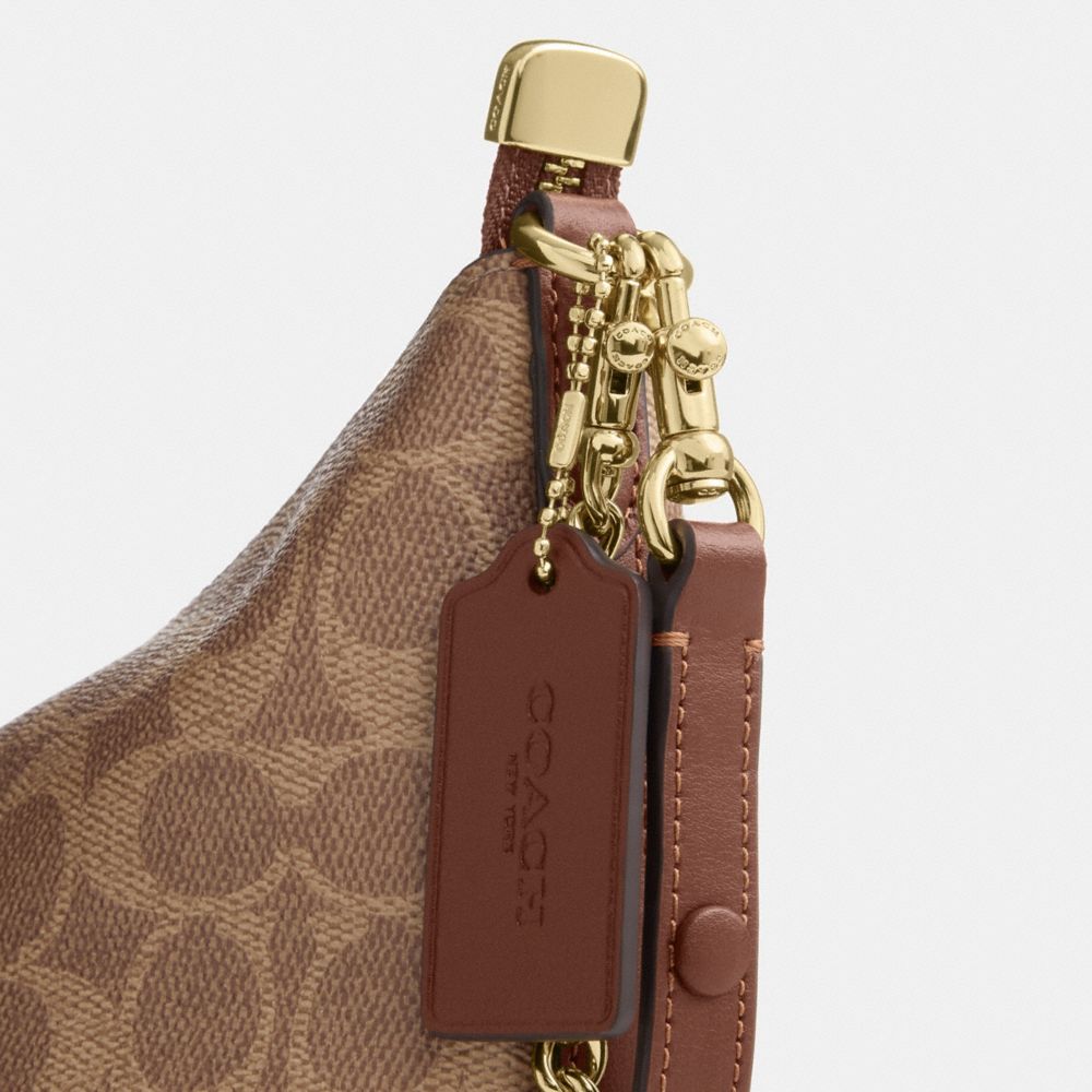 Coach Caitlin Shoulder Bag In Signature Canvas Gold Tan Brown