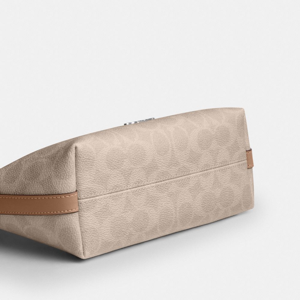 Coach Caitlin Shoulder Bag In Signature Canvas Silver Sand Taupe