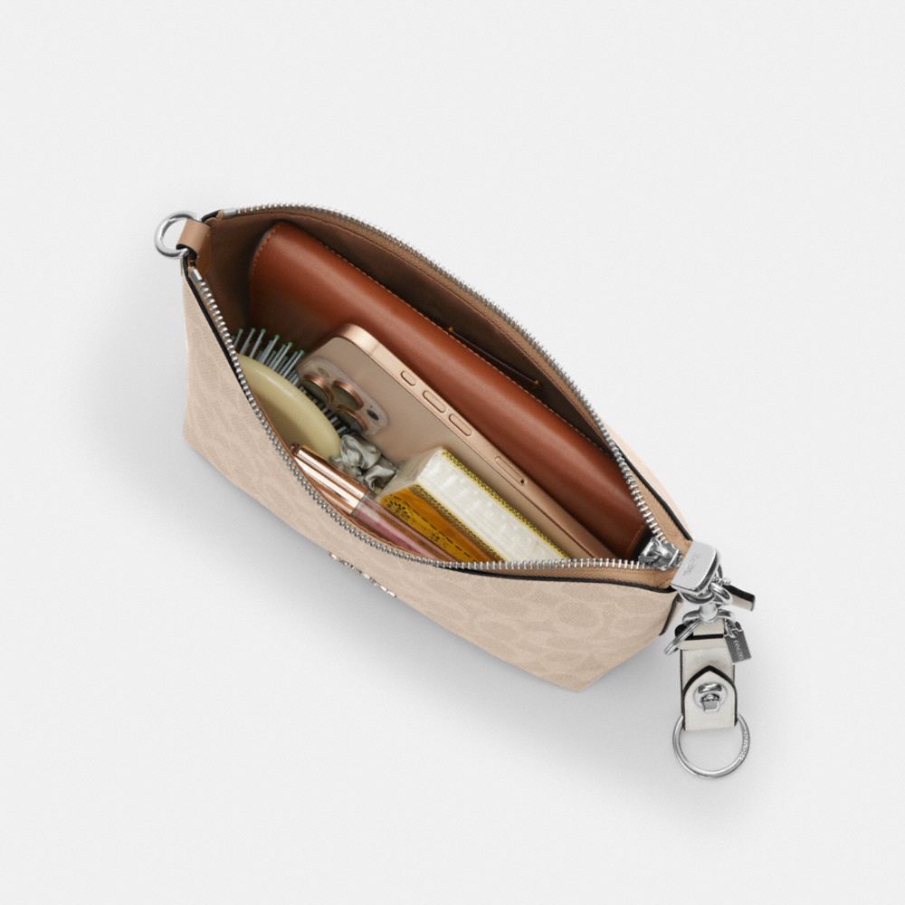 Coach Caitlin Shoulder Bag In Signature Canvas Silver Sand Taupe