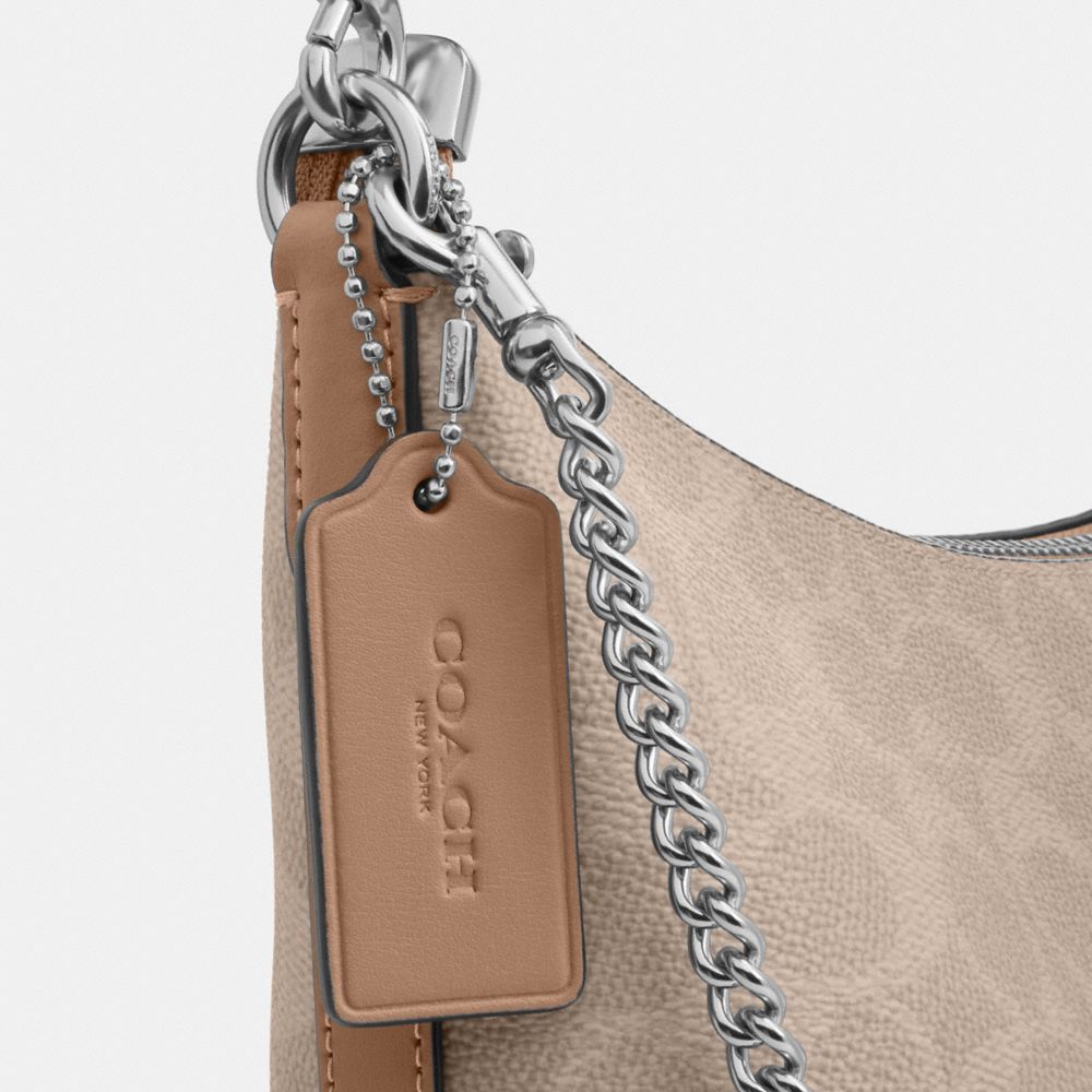 Coach Caitlin Shoulder Bag In Signature Canvas Silver Sand Taupe