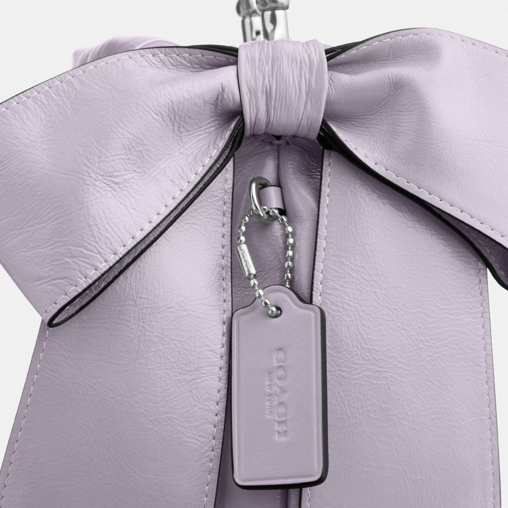 Coach Faye Mini Drawstring Bag With Bows Silver Light Amethyst