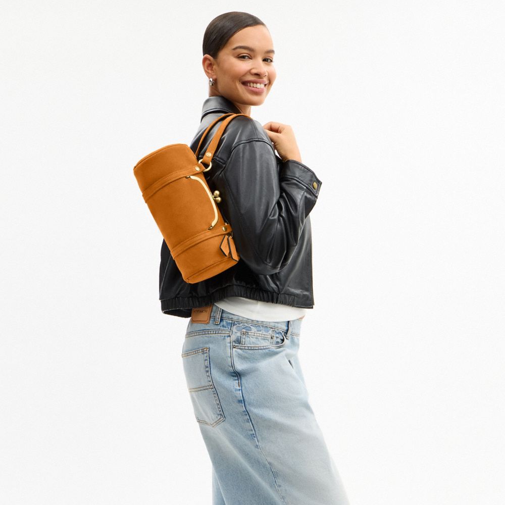 Coach Kisslock Barrel Bag 28 Brass/Marigold