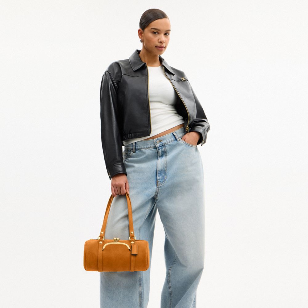 Coach Kisslock Barrel Bag 28 Brass/Marigold