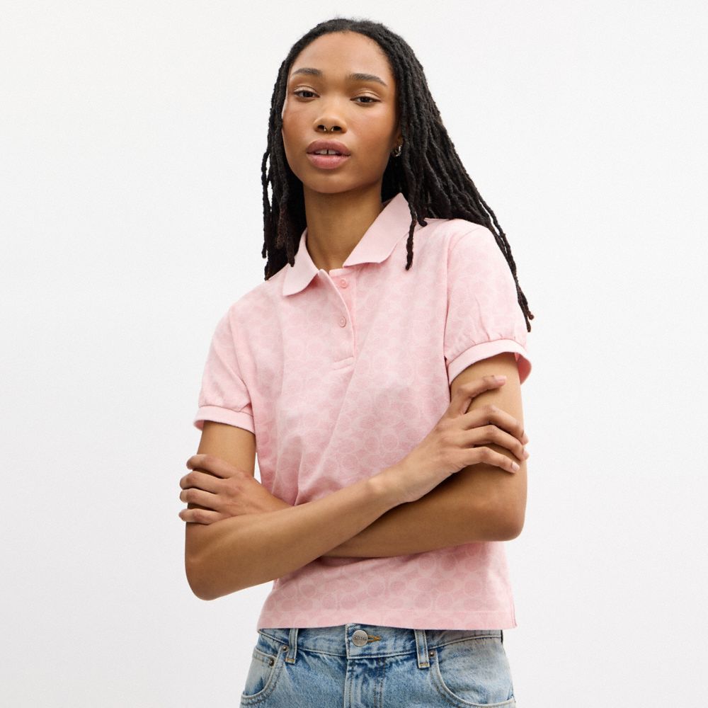 Coach Signature Polo Pink Signature