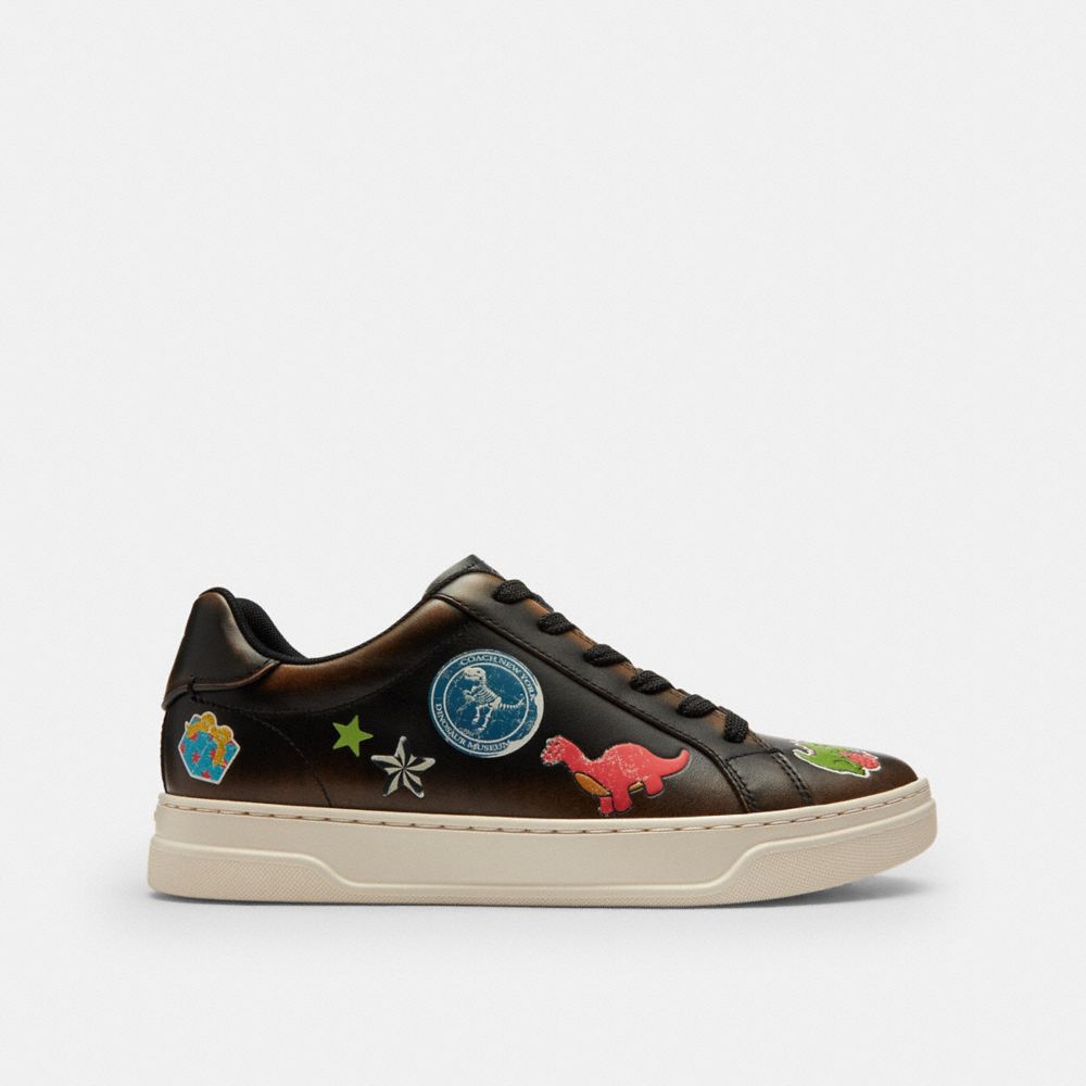 Women's Coach Rexy 10 Th Birthday High Line Sneaker With Sticker Print Black Multi Silver