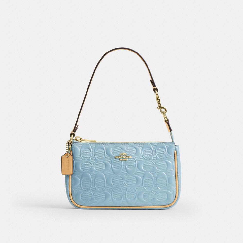 Coach Nolita 19 In Signature Leather With Charms Gold Light Blue