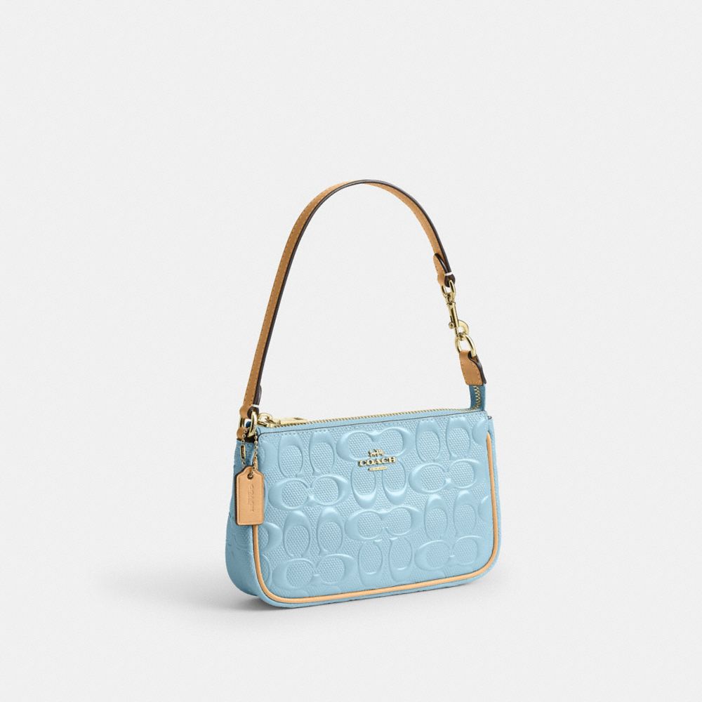 Coach Nolita 19 In Signature Leather With Charms Gold Light Blue