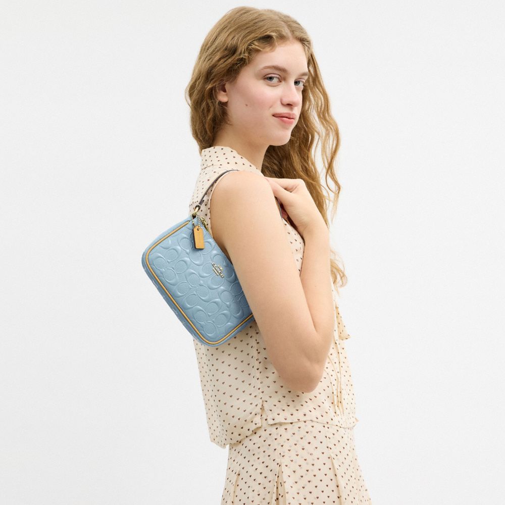 Coach Nolita 19 In Signature Leather With Charms Gold Light Blue