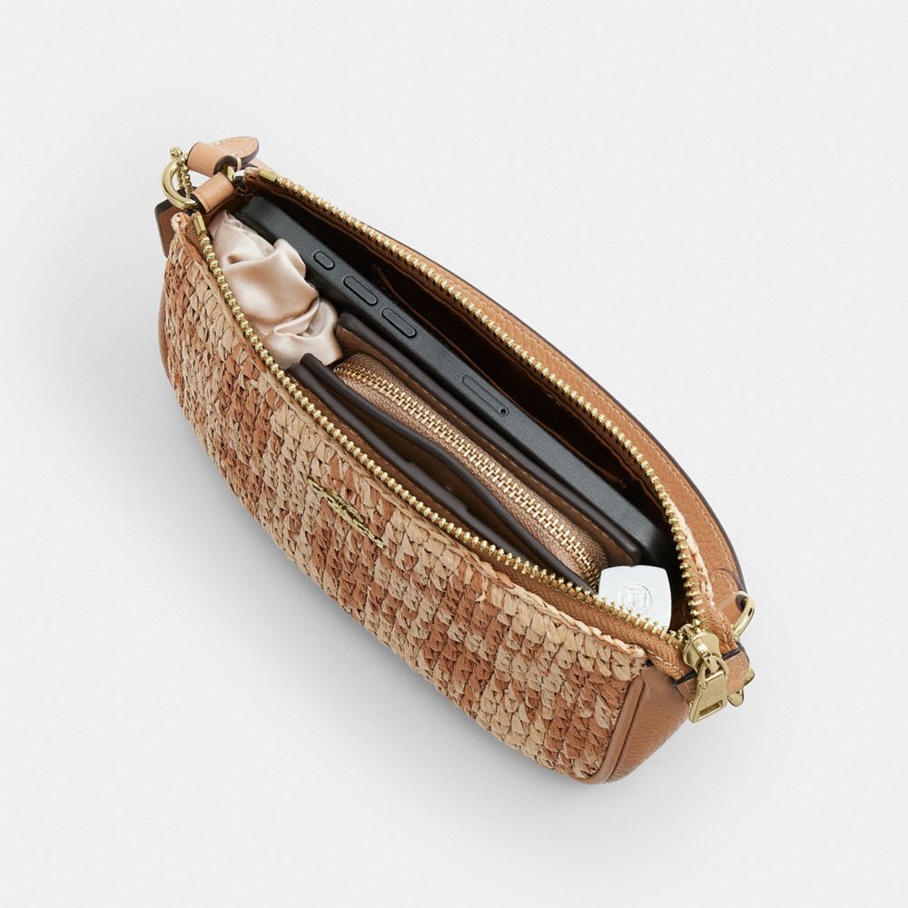Coach Nolita 19 With Gingham Print Gold Tan