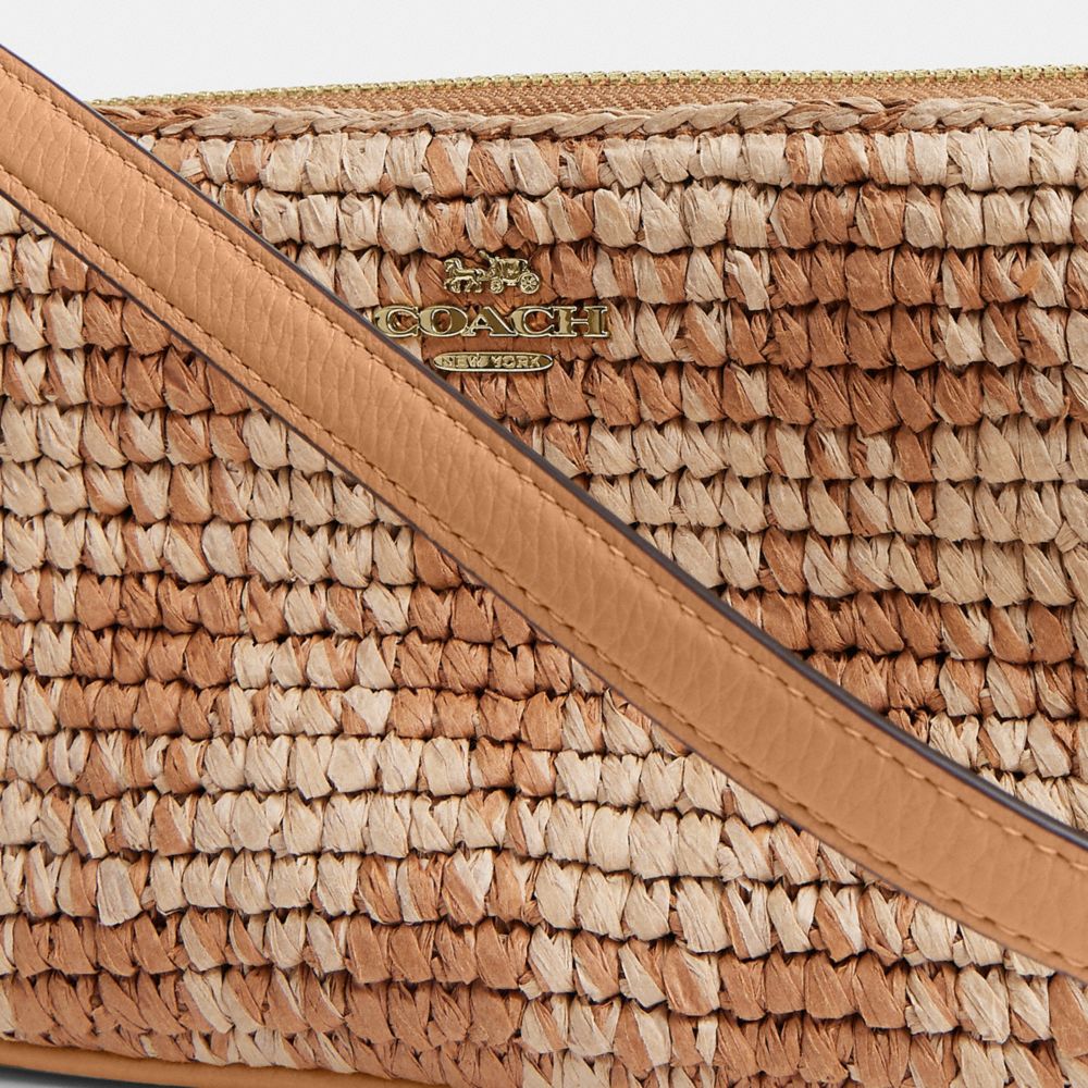 Coach Nolita 19 With Gingham Print Gold Tan