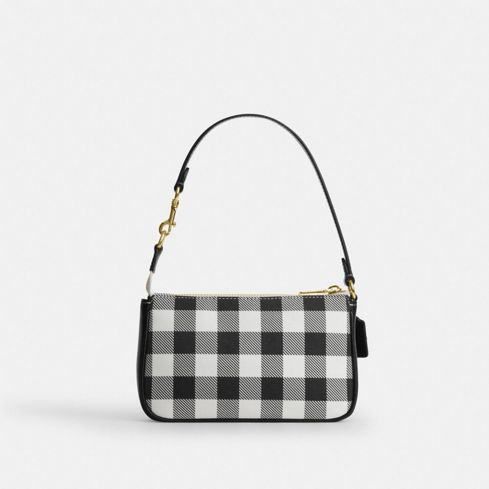 Coach Nolita 19 With Gingham Print And Charm Gold Black Multi