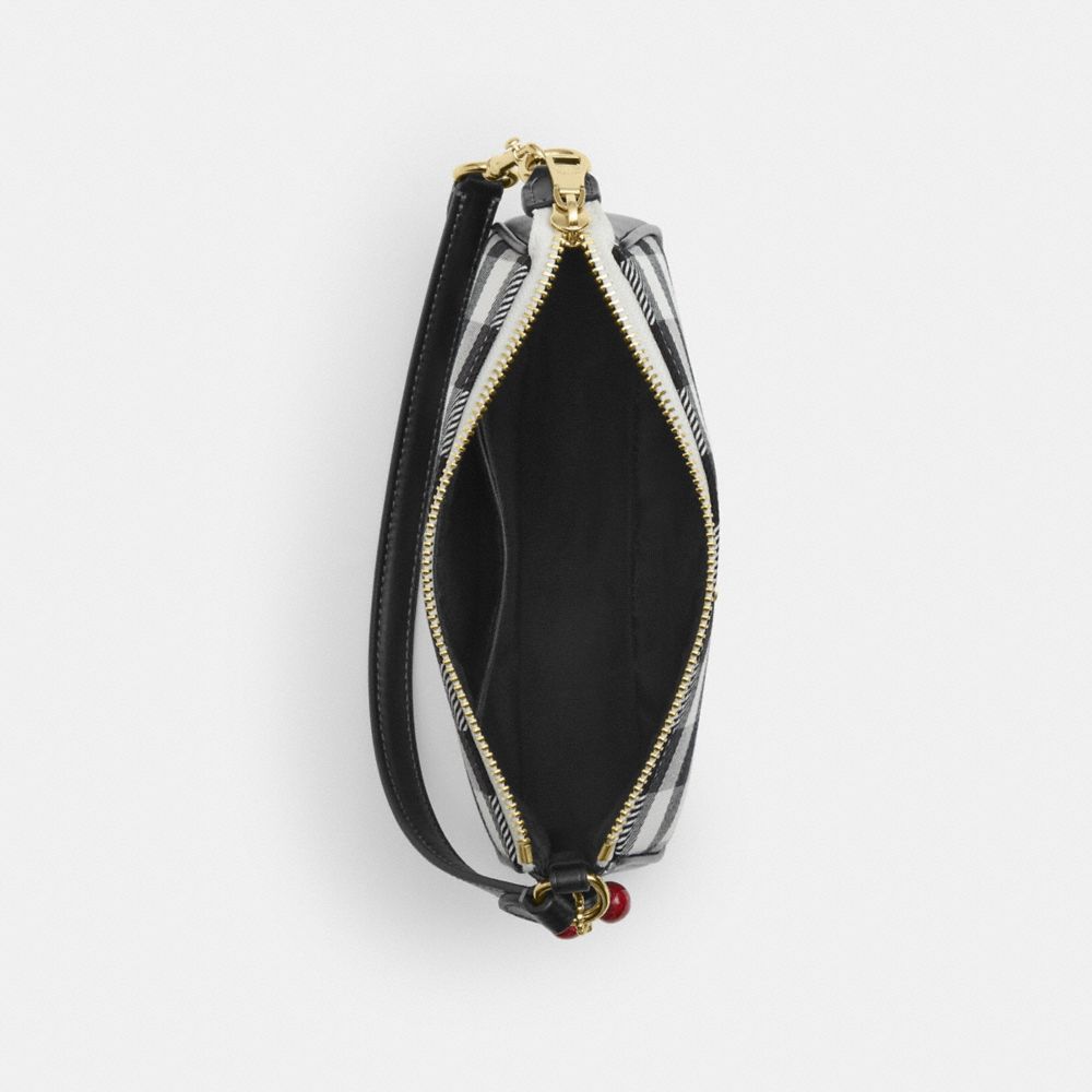 Coach Nolita 19 With Gingham Print And Charm Gold Black Multi