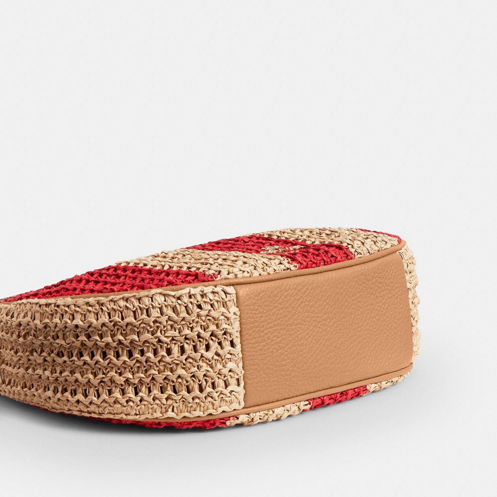 Coach Emily Shoulder Bag With Charm Gold Red Tan