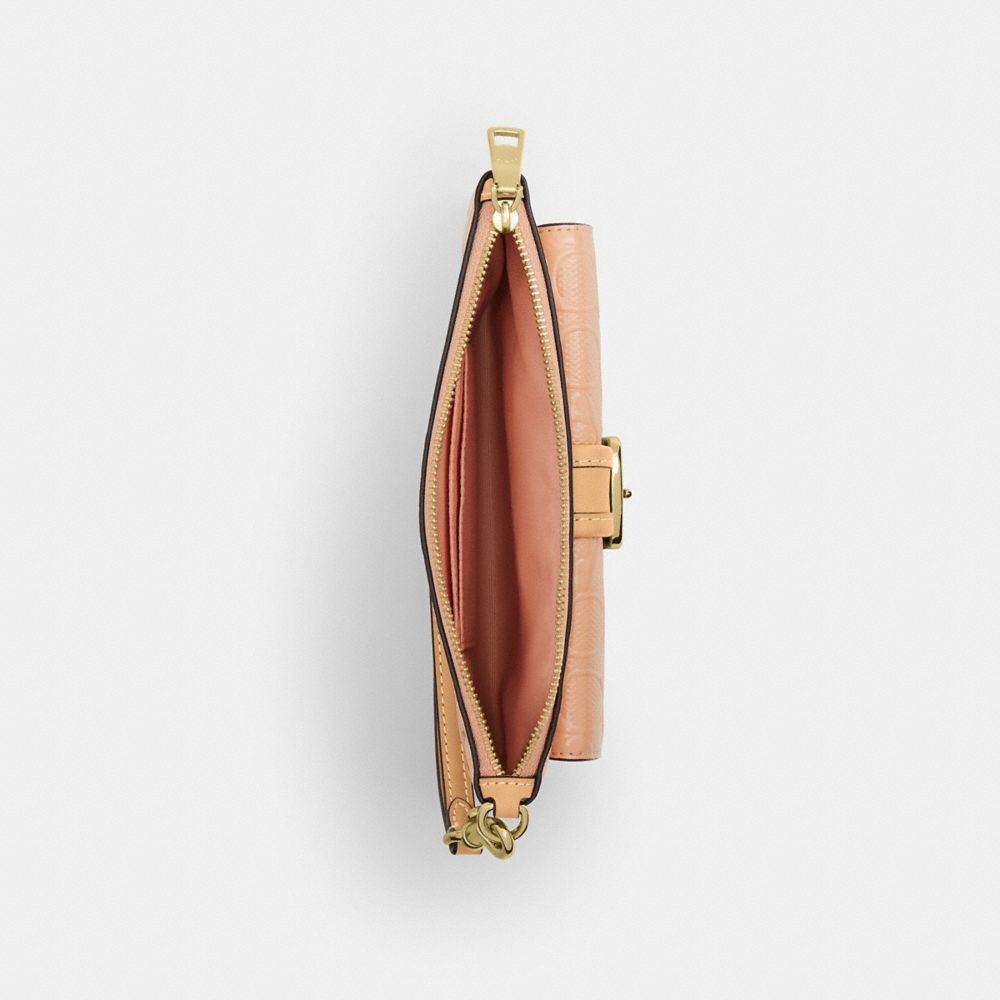Coach Ashton Wristlet In Signature Leather Gold Faded Blush