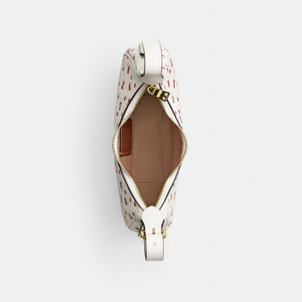 Coach Emily Shoulder Bag With Cherry Print Gold Chalk Multi