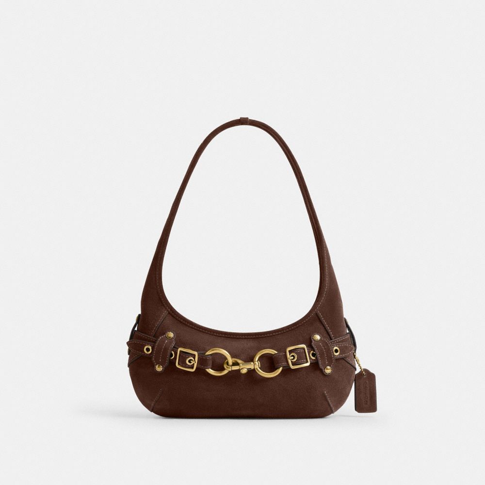 Coach Belted Ergo Shoulder Bag 26 Brass/Dark Chocolate