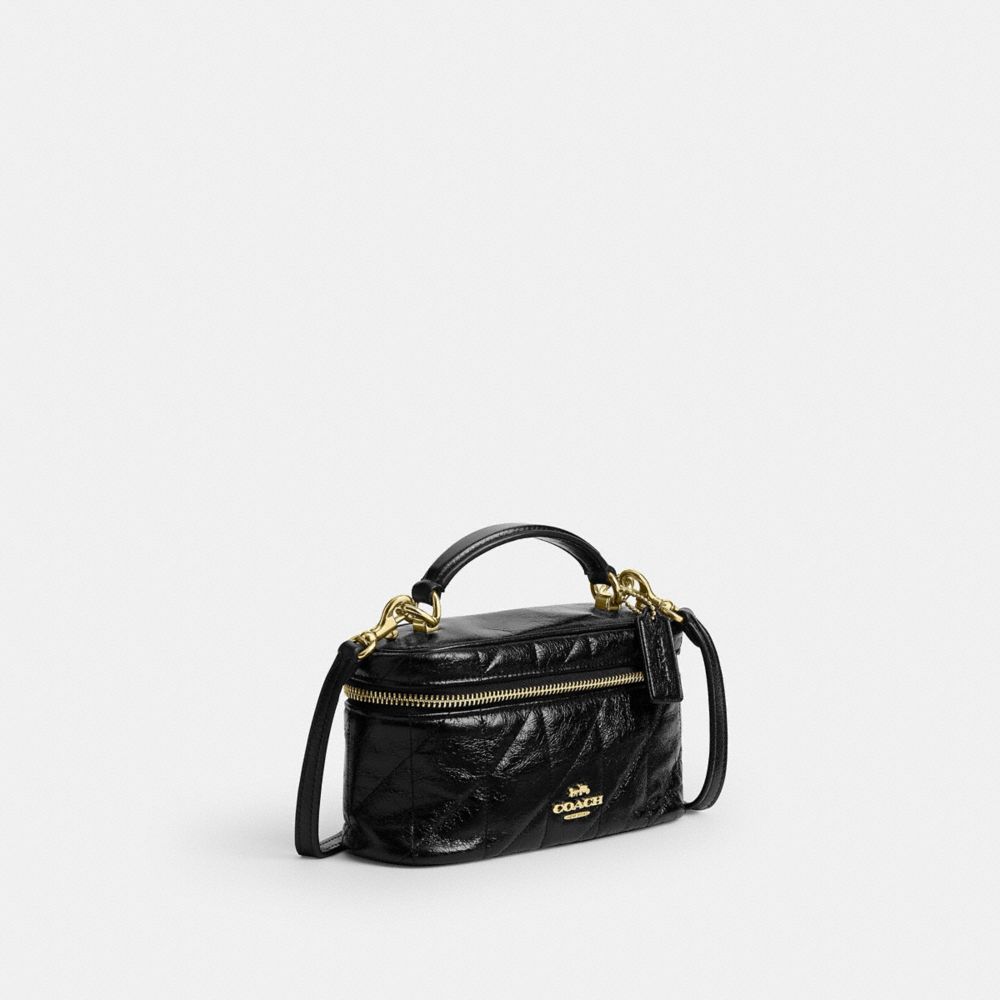 Coach Rainer Crossbody Bag 18 With Quilting Gold Black