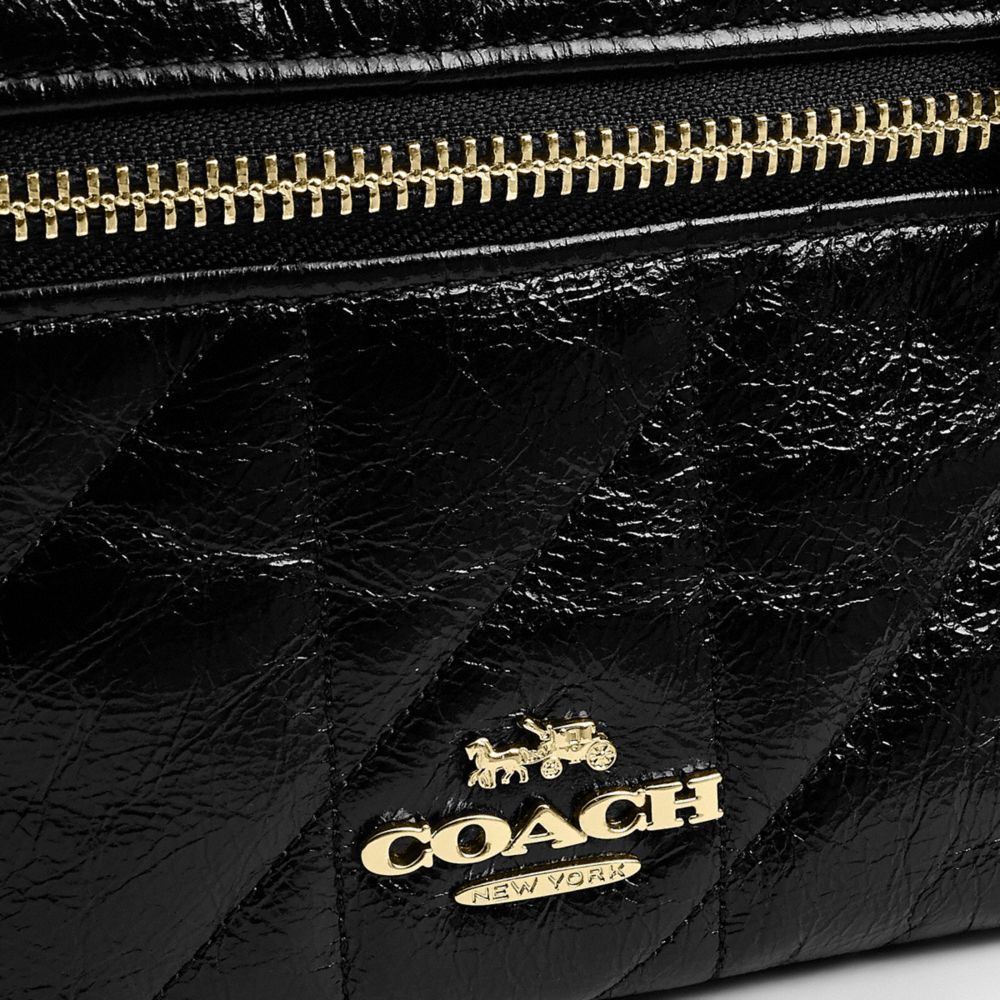 Coach Rainer Crossbody Bag 18 With Quilting Gold Black