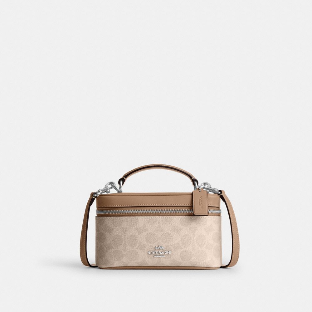 Coach Rainer Crossbody Bag 18 In Signature Canvas Silver Sand Taupe
