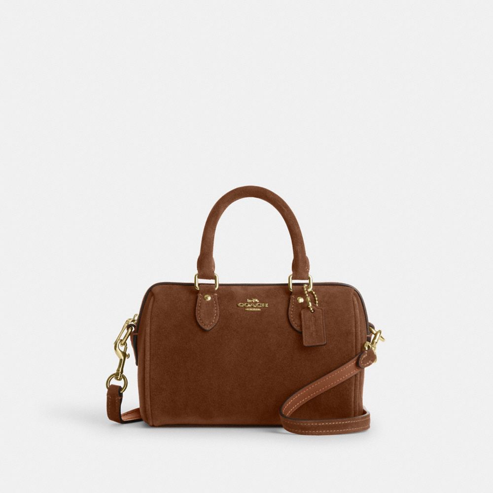 Coach Mini Rowan Crossbody Bag Gold/Warm Brown