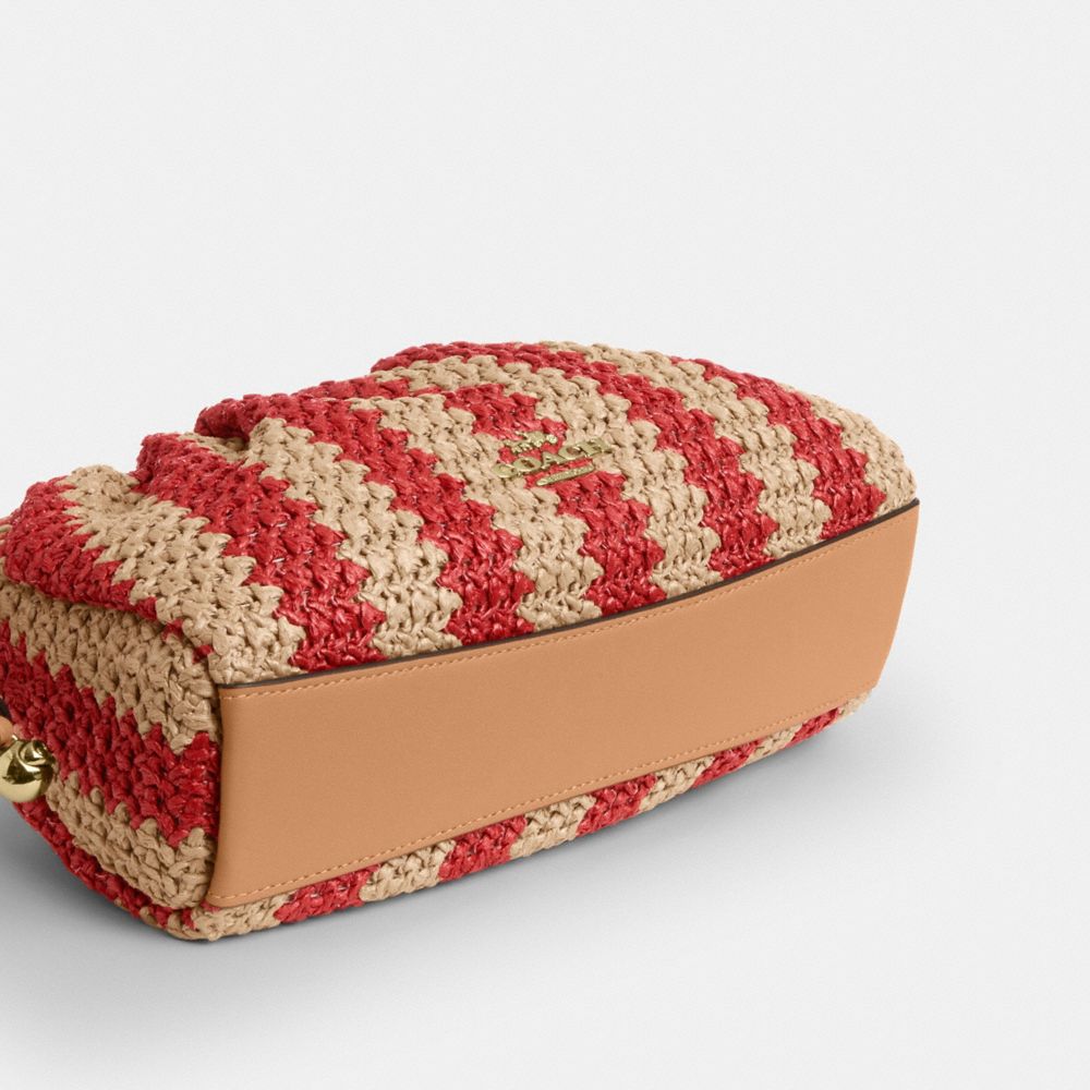 Coach Faye Shoulder Bag Gold Red Tan
