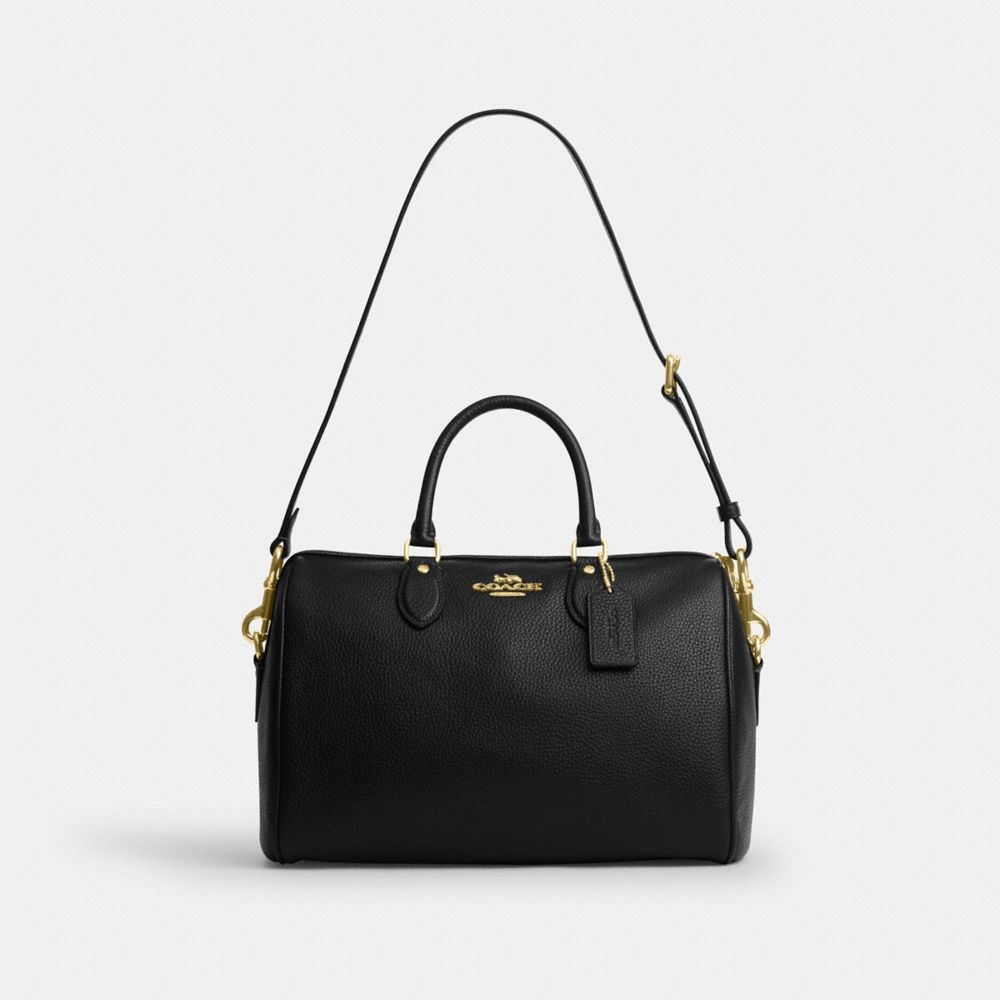 Coach Rowan Large Satchel Bag Gold Black