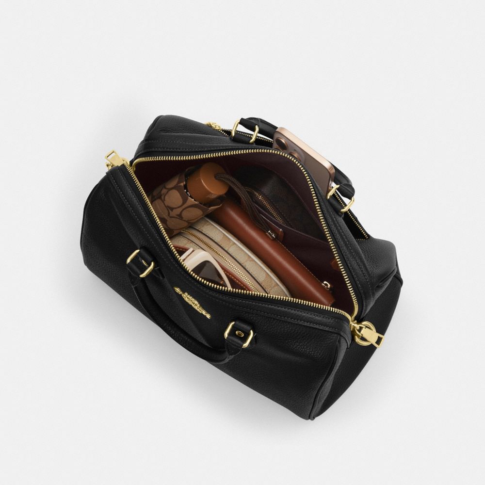 Coach Rowan Large Satchel Bag Gold Black