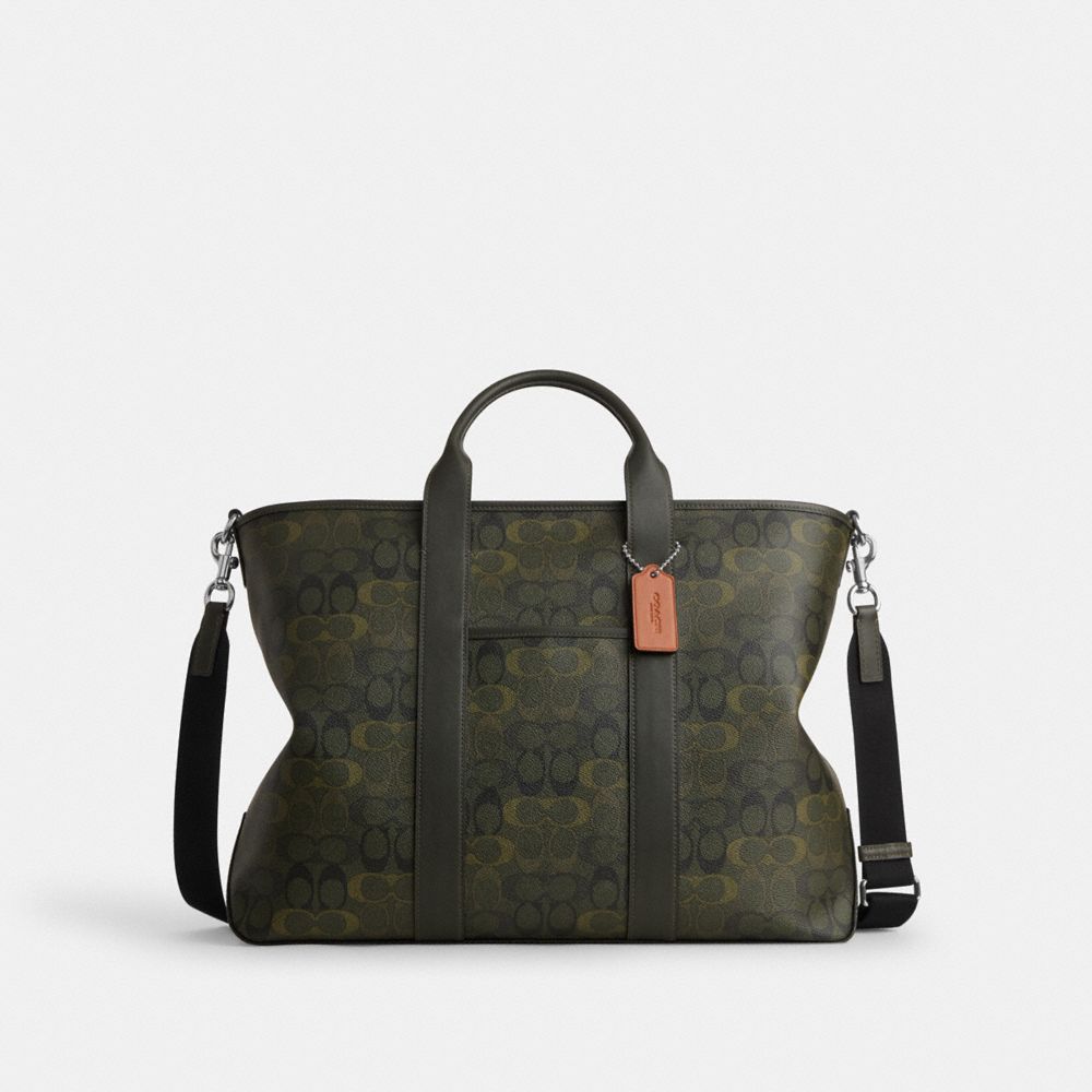 Coach Grayson Tote Bag In Signature Camo Print Silver/Green