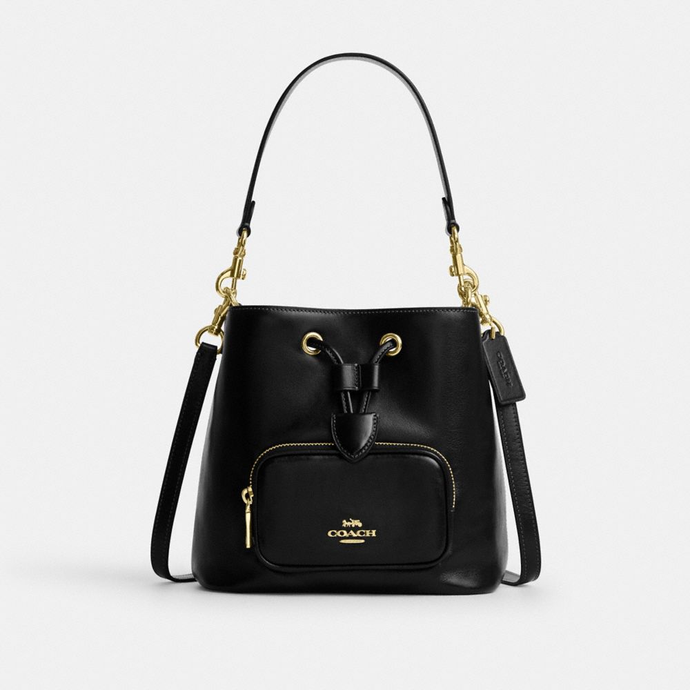 Coach Rowan Bucket Bag With Pocket Gold/Black