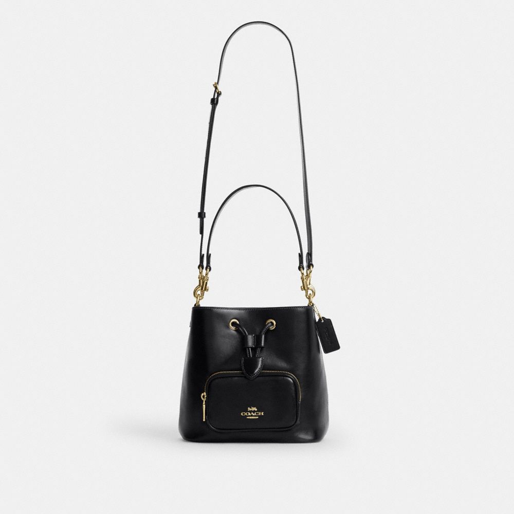 Coach Rowan Bucket Bag With Pocket Gold/Black
